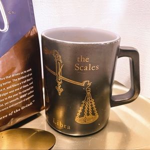 Vintage Federal Libra Zodiac Milk Glass Coffee Mug D Handle MCM